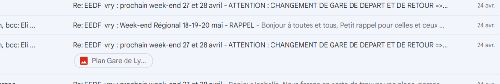 Des mails toutes les heures à J-3 du week-end